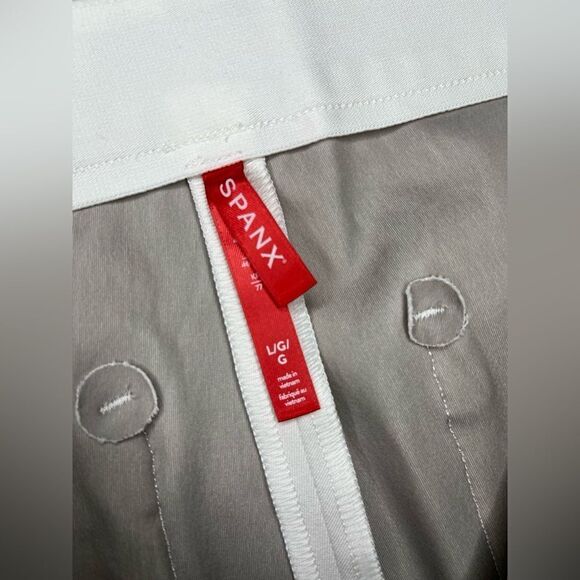 Spanx On-the-Go Ankle Slim Straight Classic white Pants Sz large - Picture 4 of 12